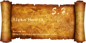 Sipka Henrik névjegykártya